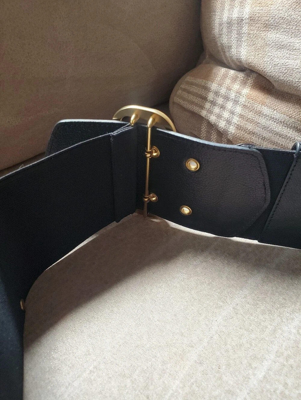 White House Black Market (WHBM) Leather & Elastic Utility Belt Size Small NEW